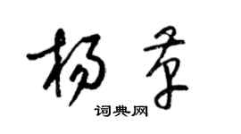 梁锦英杨革草书个性签名怎么写