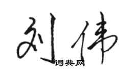 骆恒光刘伟行书个性签名怎么写