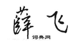 骆恒光薛飞行书个性签名怎么写