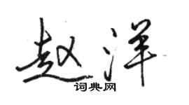 骆恒光赵洋行书个性签名怎么写