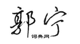 骆恒光郭宁行书个性签名怎么写