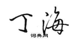 骆恒光丁海行书个性签名怎么写