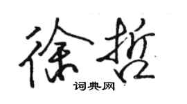 骆恒光徐哲行书个性签名怎么写