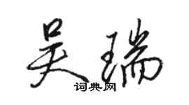 骆恒光吴瑞行书个性签名怎么写