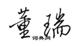 骆恒光董瑞行书个性签名怎么写