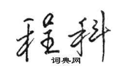 骆恒光程科行书个性签名怎么写
