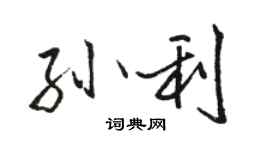 骆恒光孙利行书个性签名怎么写