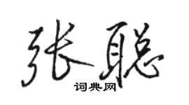 骆恒光张聪行书个性签名怎么写