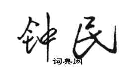 骆恒光钟民行书个性签名怎么写