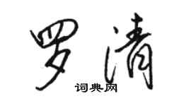 骆恒光罗清行书个性签名怎么写