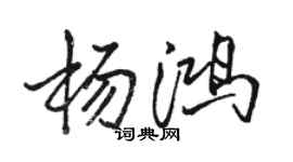 骆恒光杨鸿行书个性签名怎么写