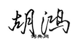 骆恒光胡鸿行书个性签名怎么写