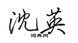 骆恒光沈英行书个性签名怎么写