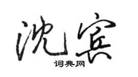 骆恒光沈宾行书个性签名怎么写