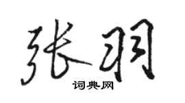 骆恒光张羽行书个性签名怎么写