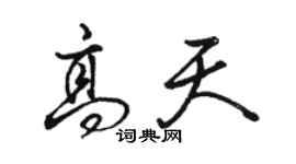 骆恒光高天行书个性签名怎么写