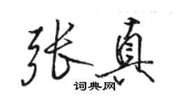 骆恒光张真行书个性签名怎么写