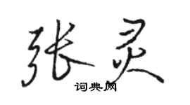 骆恒光张灵行书个性签名怎么写