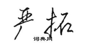 骆恒光严拓行书个性签名怎么写