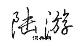 骆恒光陆游行书个性签名怎么写