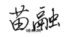 骆恒光苗融行书个性签名怎么写