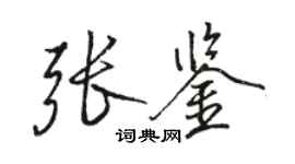 骆恒光张鉴行书个性签名怎么写