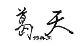 骆恒光葛天行书个性签名怎么写