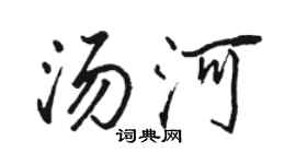 骆恒光汤河行书个性签名怎么写