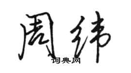 骆恒光周纬行书个性签名怎么写