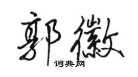 骆恒光郭徽行书个性签名怎么写