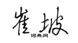 骆恒光崔坡行书个性签名怎么写
