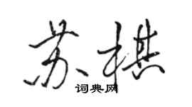 骆恒光苏棋行书个性签名怎么写