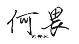 骆恒光何畏行书个性签名怎么写