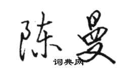 骆恒光陈曼行书个性签名怎么写