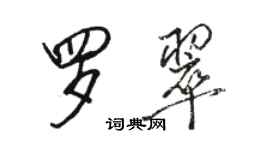 骆恒光罗翠行书个性签名怎么写