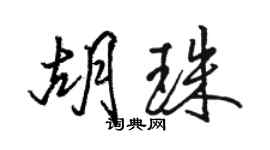 骆恒光胡珠行书个性签名怎么写