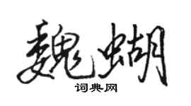 骆恒光魏蝴行书个性签名怎么写