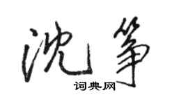 骆恒光沈筝行书个性签名怎么写