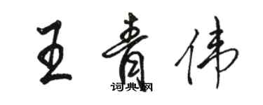 骆恒光王青伟行书个性签名怎么写