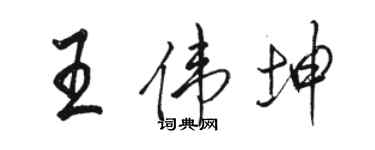 骆恒光王伟坤行书个性签名怎么写
