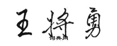 骆恒光王将勇行书个性签名怎么写