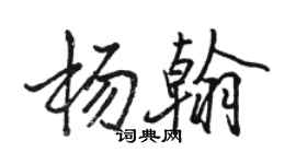 骆恒光杨翰行书个性签名怎么写