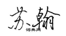 骆恒光苏翰行书个性签名怎么写