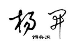 梁锦英杨开草书个性签名怎么写