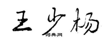 曾庆福王少杨行书个性签名怎么写