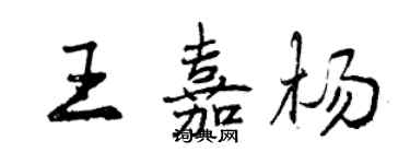曾庆福王嘉杨行书个性签名怎么写