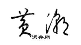 梁锦英黄潮草书个性签名怎么写