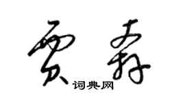 梁锦英贾奔草书个性签名怎么写