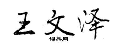 曾庆福王文泽行书个性签名怎么写