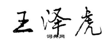 曾庆福王泽虎行书个性签名怎么写